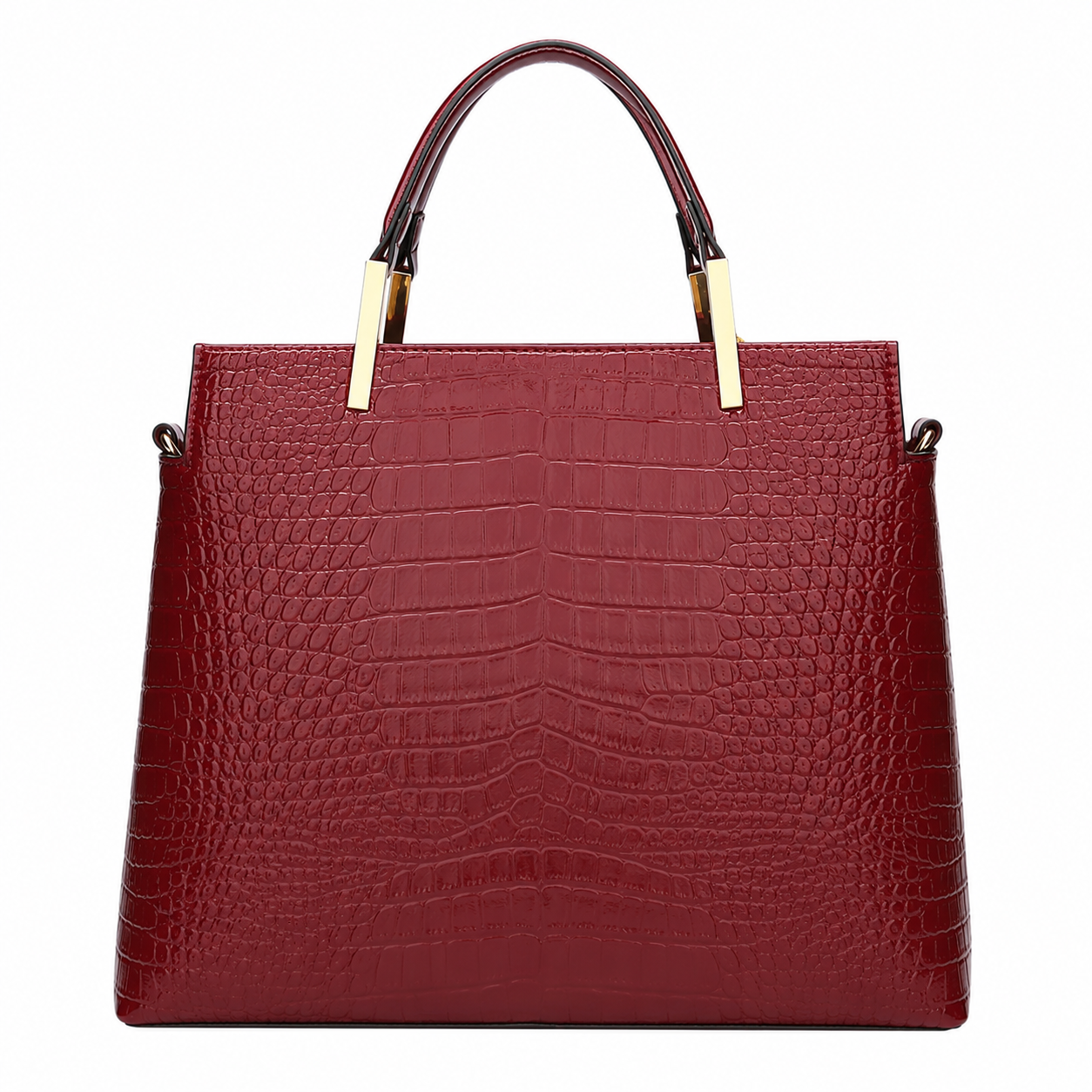 Bagmo Women's Burgundy Faux Leather Satchel Tote Handbag